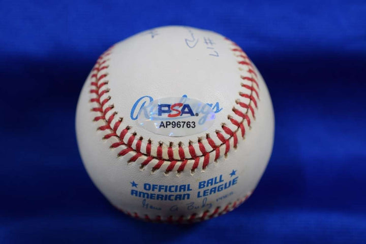 Mick The Quick Rivers PSA DNA American League Signed Baseball 77 78 WS Champs