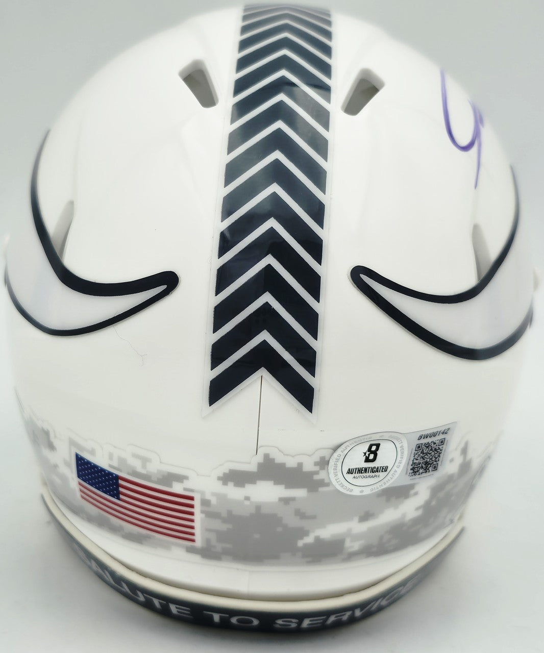 Jordan Addison Auto Vikings White 24 Salute To Service Speed Mini Helmet Beckett