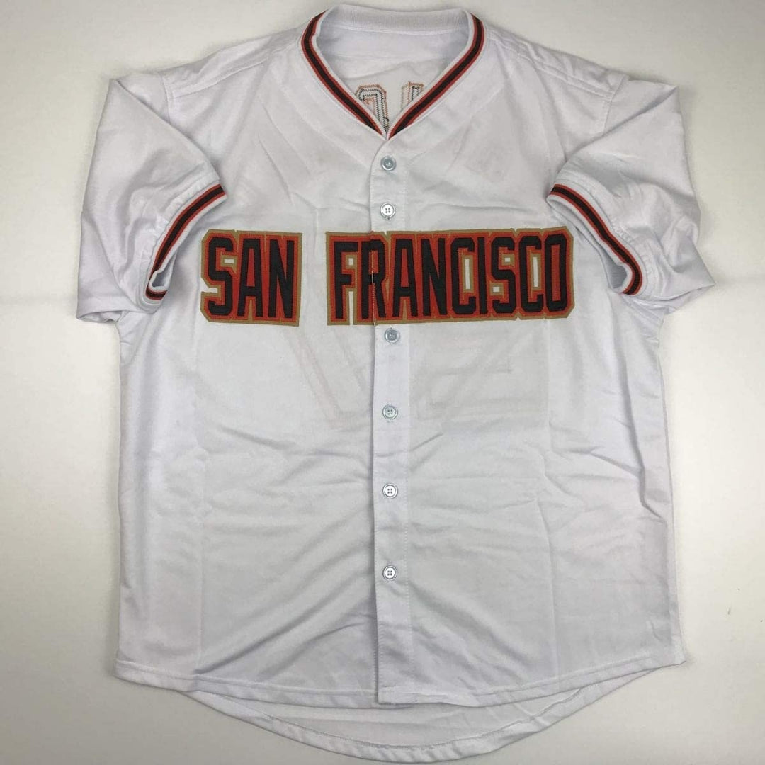 Autographed/Signed JUAN MARICHAL San Francisco White Jersey JSA COA Auto