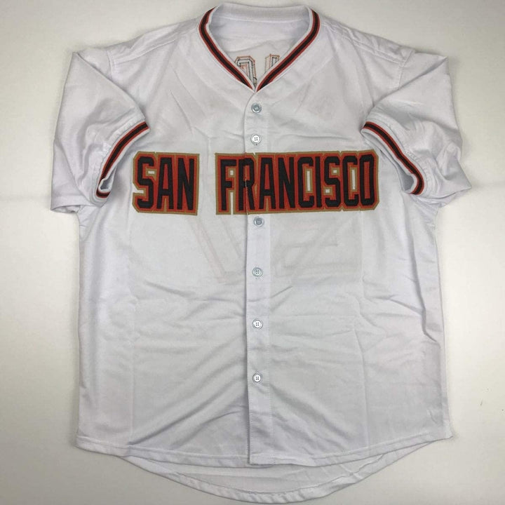 Autographed/Signed JUAN MARICHAL San Francisco White Jersey JSA COA Auto