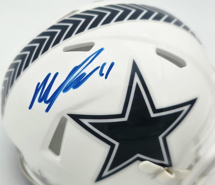 Micah Parson Auto Cowboys White Salute To Service Speed Mini Helmet Fanatics