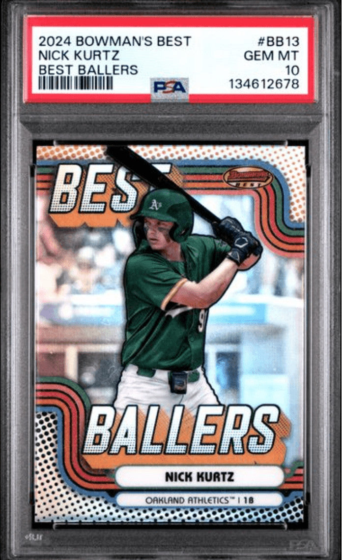 Graded 2024 Bowmans Best Nick Kurtz #BB13 Best Ballers RC Baseball Card PSA 10
