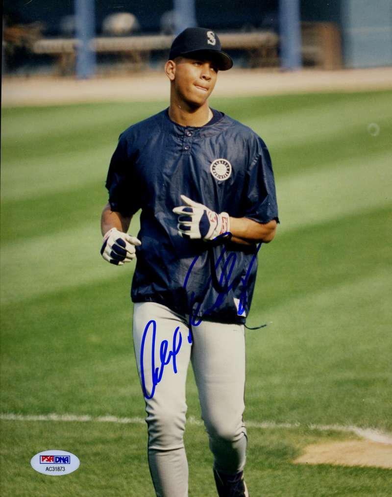 Alex Rodriguez Rookie Psa/dna Coa Signed 1/1 Original Image 8x10 Photo Autograph