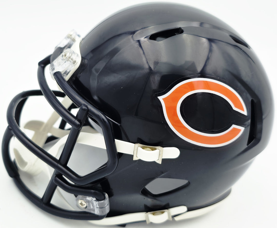 Brian Urlacher Auto Bears Blue Speed Mini Helmet "HOF 18" Beckett Witness