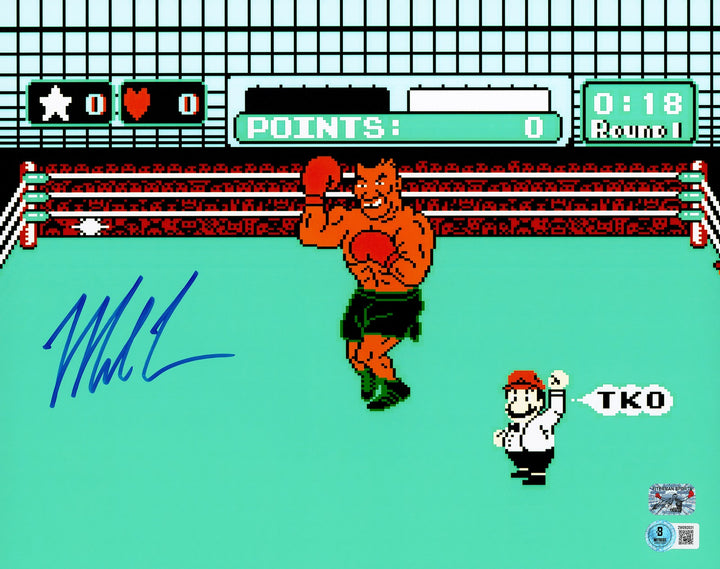 Mike Tyson Signed 11x14 Photo Nintendo NES Punch-Out!! Beckett Witness