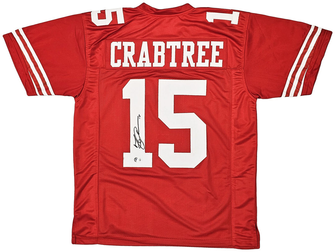 San Francisco 49ers Michael Crabtree Autographed Signed Red Jersey Beckett Wit