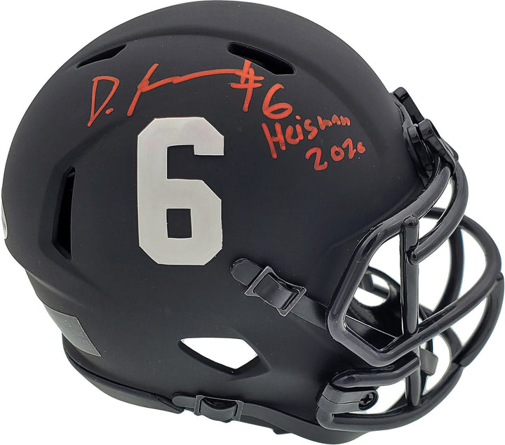 Devonta Smith Signed Alabama Crimson Tide Eclipse Black Speed Mini Helmet