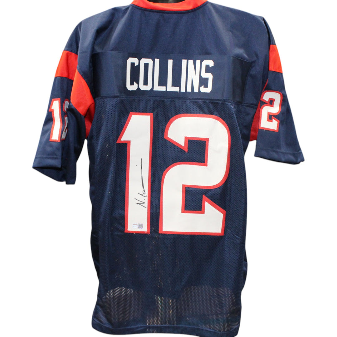 Nico Collins Autographed/Signed Pro Style XL Blue Jersey Tristar 40346