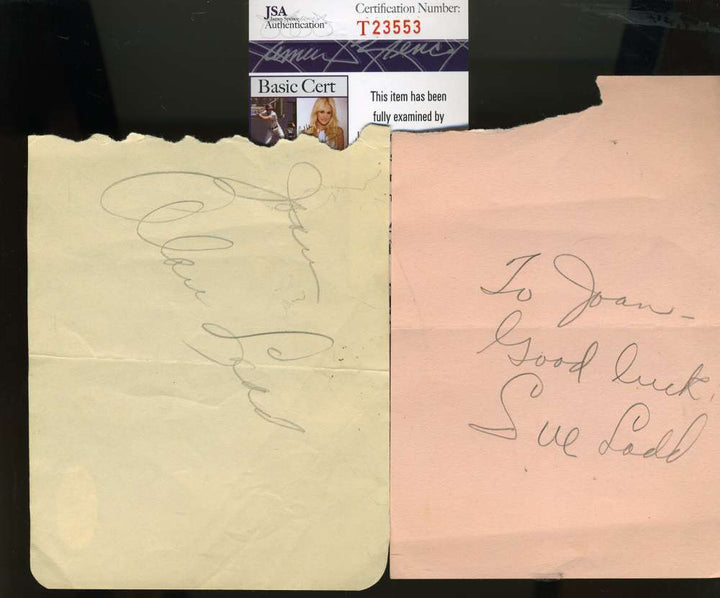 Alan And Sue Ladd Hand Signed Jsa Coa Album Page Autographed Authentic