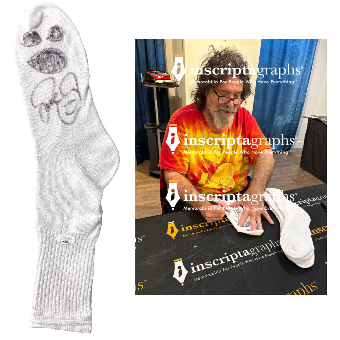 Mankind Mick Foley Autographed Mr. Socko Authentic Drawing JSA WWE WWF Signed