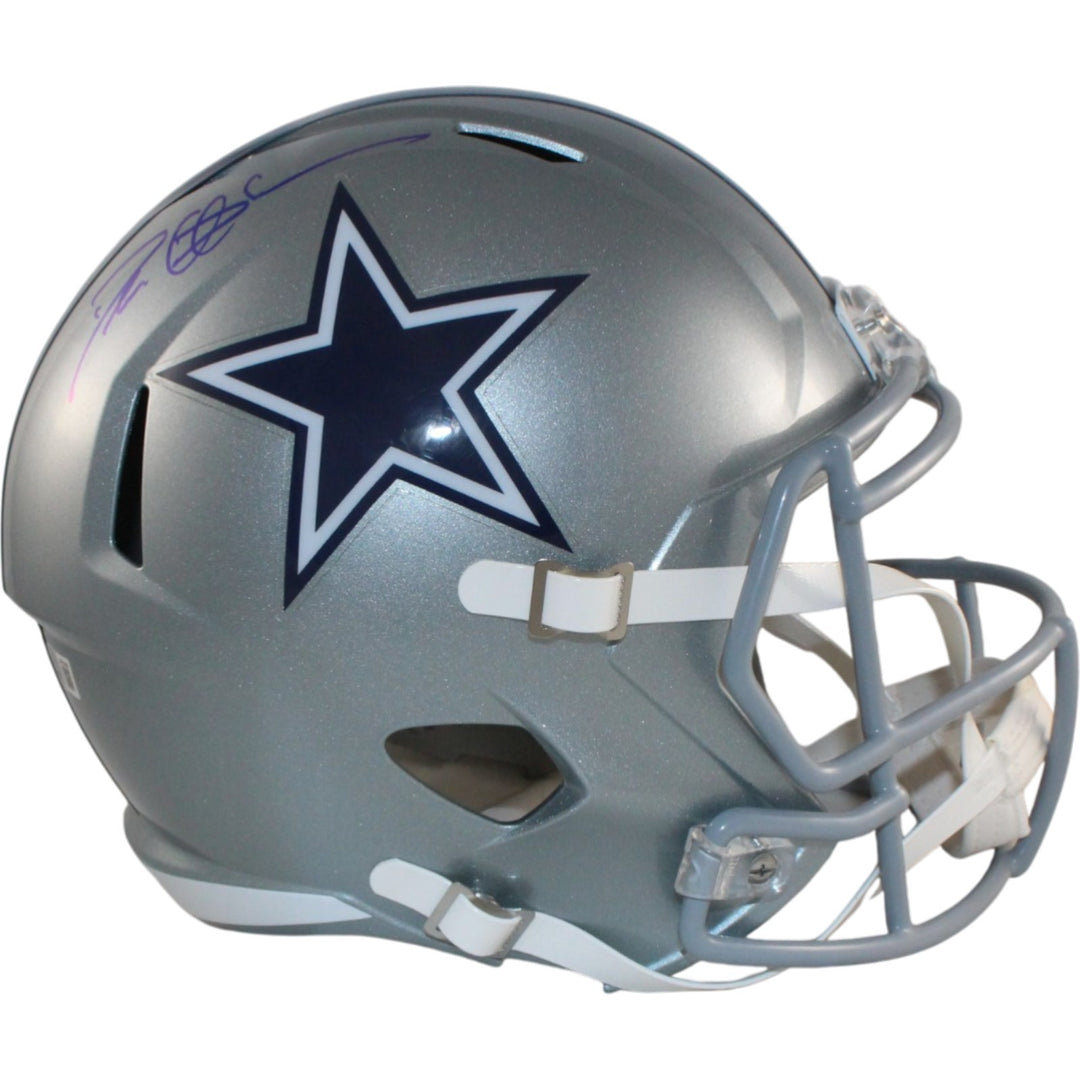 Deion Sanders Autographed Dallas Cowboys F/S Helmet Beckett Witness 55192