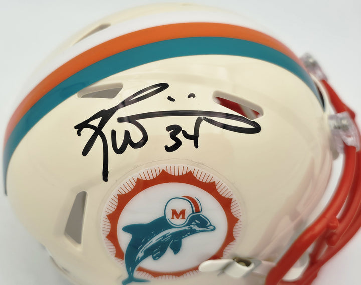 Ricky Williams Signed Miami Dolphins Cream Retro Speed Mini Helmet JSA