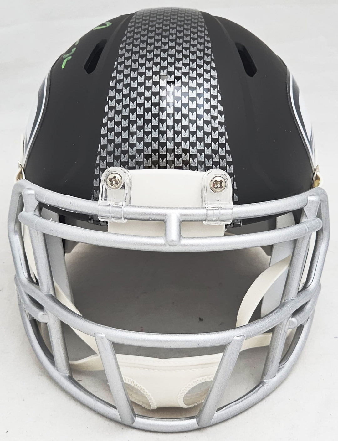 Chris Carson Signed Seahawks Flat Matte Black Speed Mini Helmet Fanatics Holo