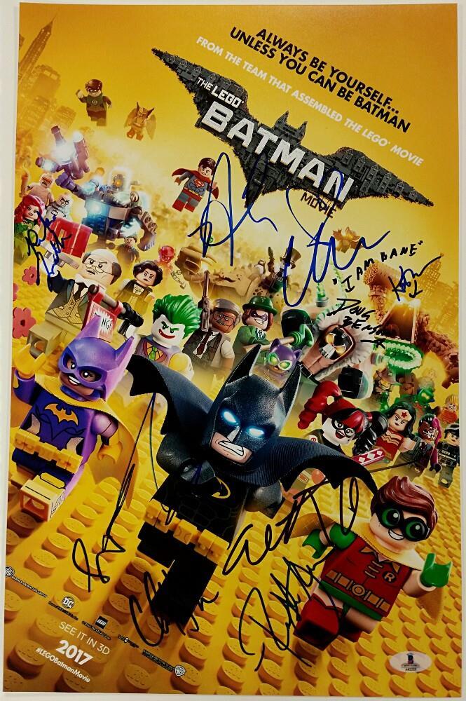 THE LEGO BATMAN MOVIE Cast (10) Signed 11x17 Photo ARNETT CAREY Beckett BAS COA