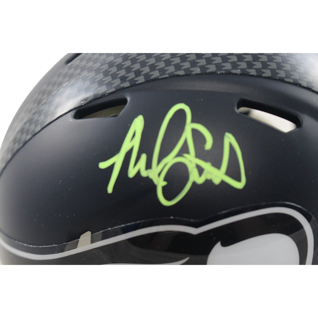 Malcolm Smith Autographed Seattle Seahawks Mini Helmet Beckett Witness 55049