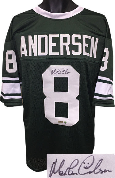 Morten Anderson signed Green TB Custom College Football Jersey XL- Radtke Holo