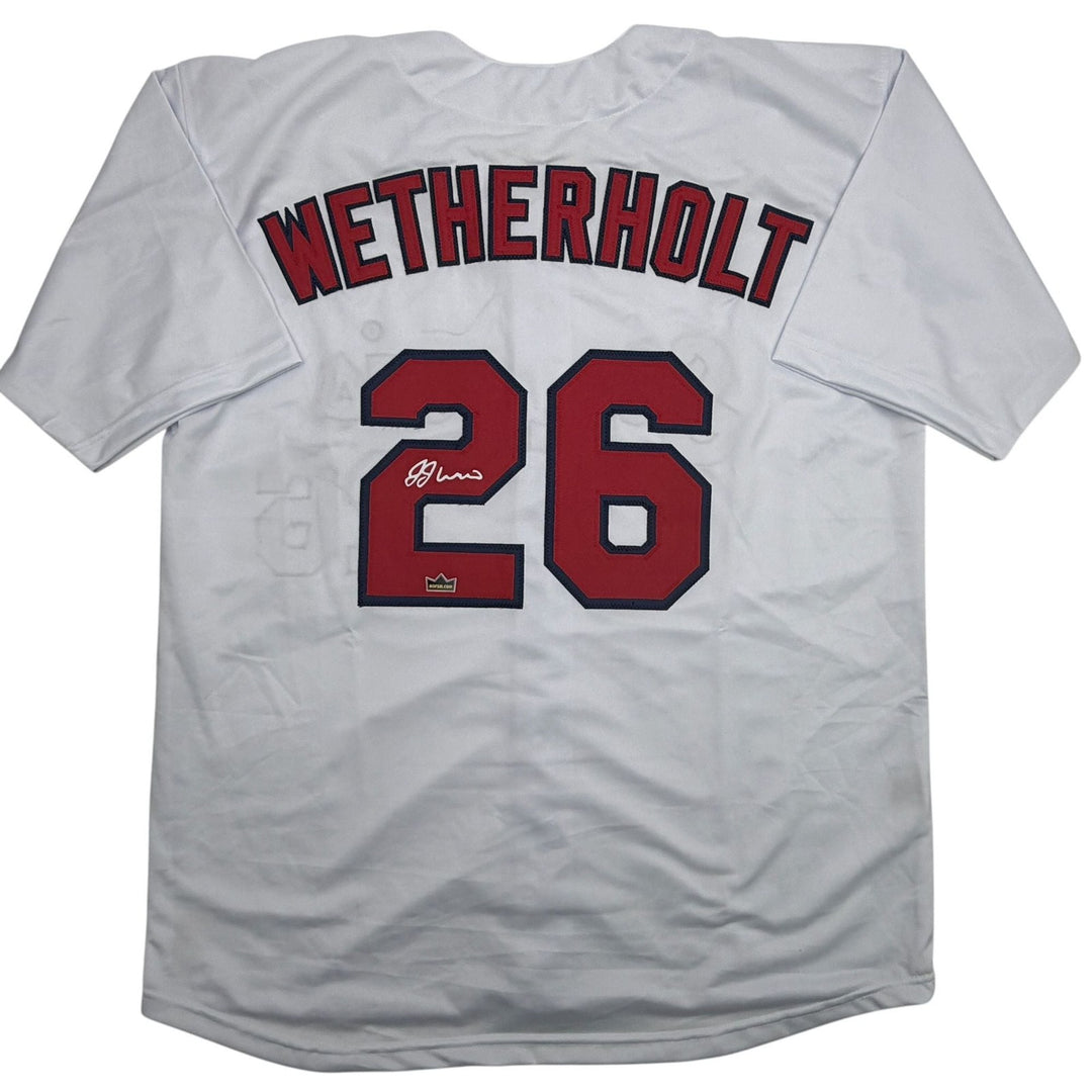 Facsimile Autographed JJ Wetherholt St. Louis White Reprint Jersey Size Men's XL