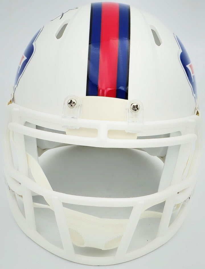 Jim Kelly Autographed Signed Buffalo Bills White Speed Mini Helmet Beckett Wit