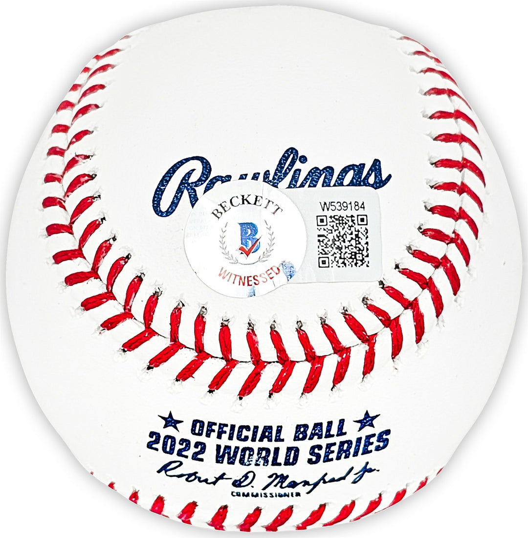Ryne Stanek Signed Official 2022 WS MLB Baseball Houston Astros Beckett Wit