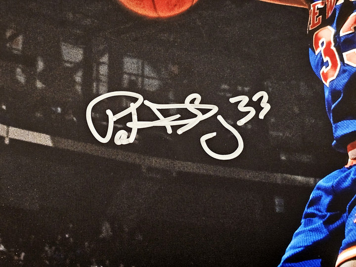 Patrick Ewing Signed 16x20 Photo New York Knicks Dunk Beckett BAS Witness