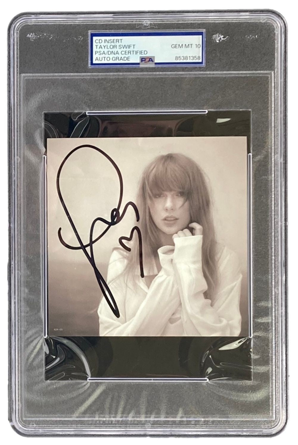 Taylor Swift Signed RARE HEART Tortured Poets Department CD Insert PSA Auto Gem