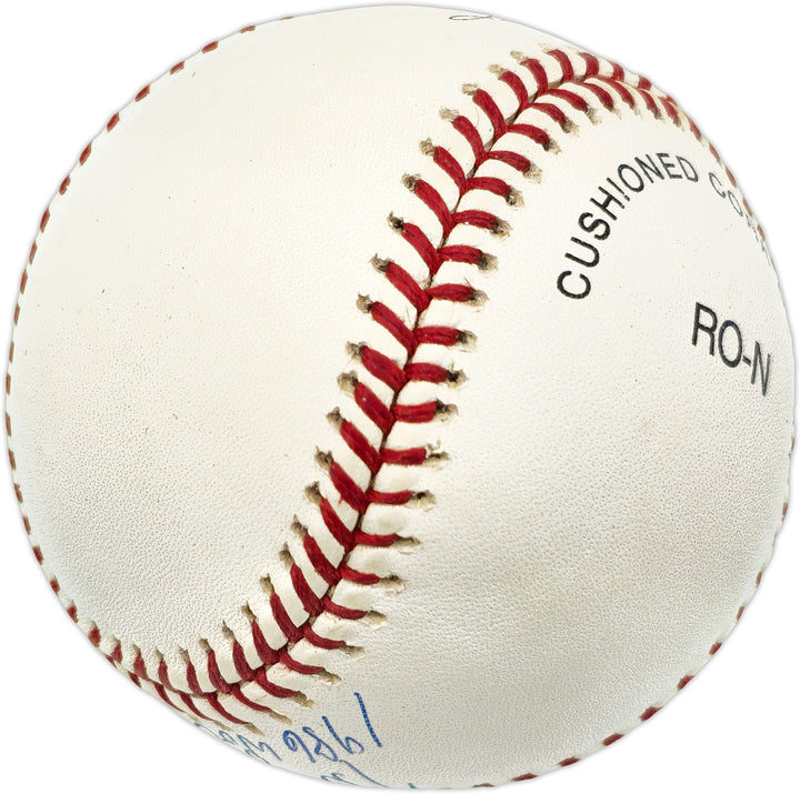 Terry Leach Signed NL Baseball New York Mets "1986 WS Champs" Beckett #BN14965