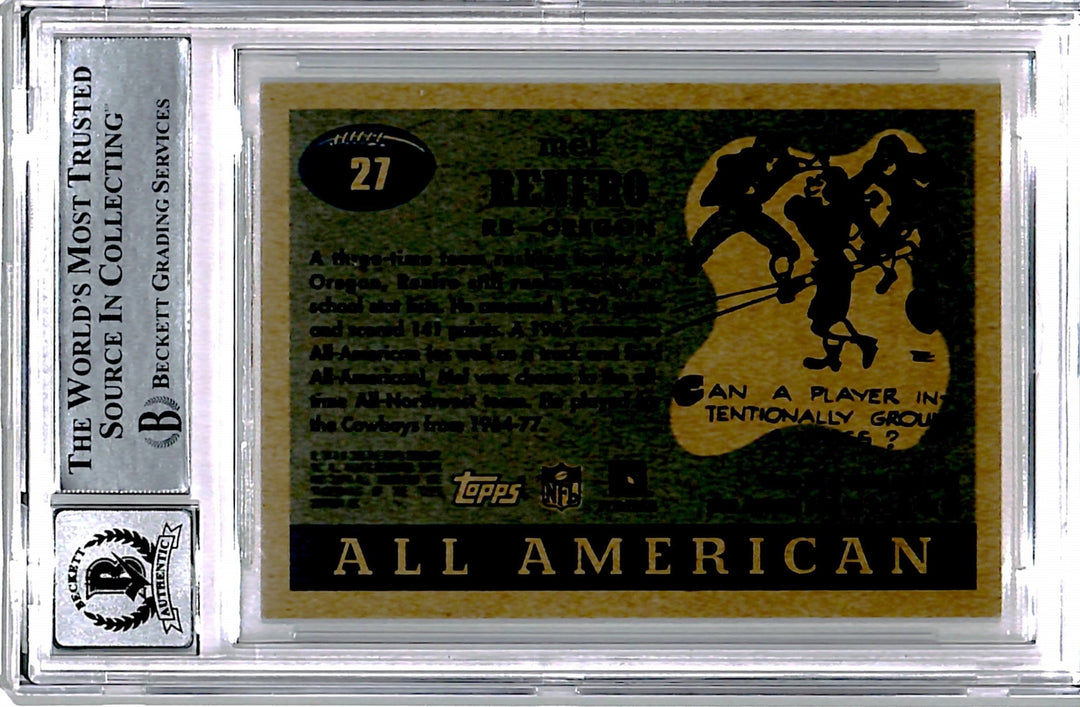 Mel Renfro Signed 2005 Topps All American #27 Trading Card Beckett 44495
