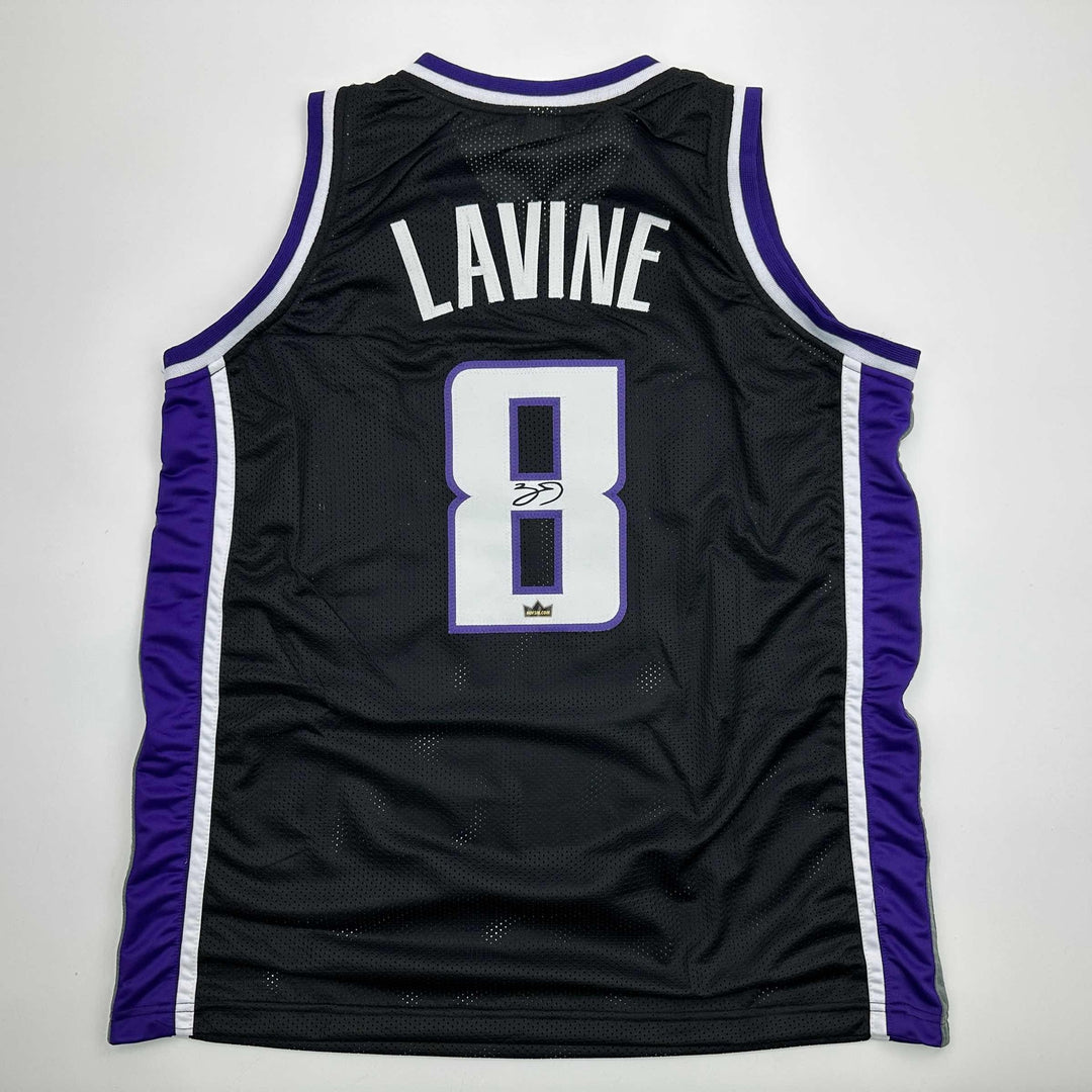 Facsimile Autographed Zach LaVine Sacramento Black Reprint Jersey Size Men's XL