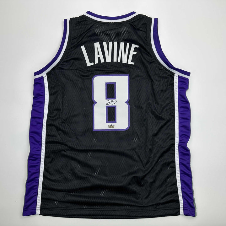 Facsimile Autographed Zach LaVine Sacramento Black Reprint Jersey Size Men's XL