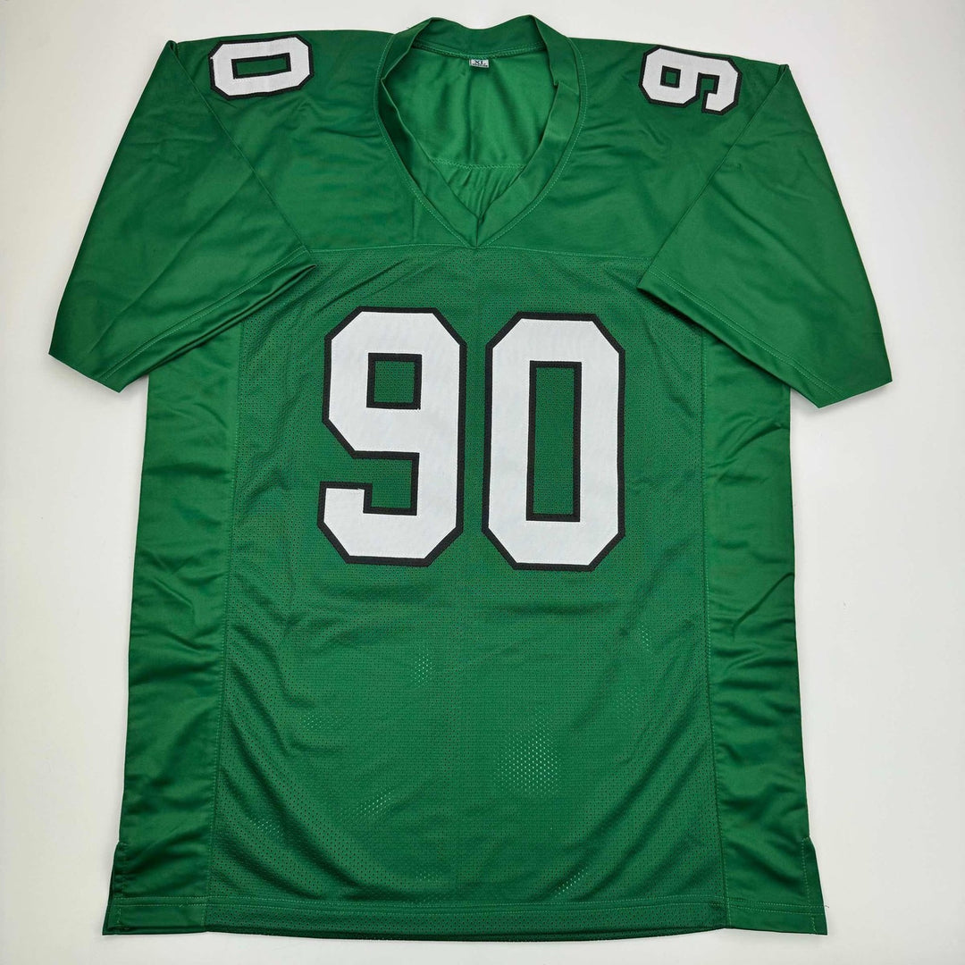 Autographed/Signed Jordan Davis Philadelphia Kelly Green Jersey BAS COA