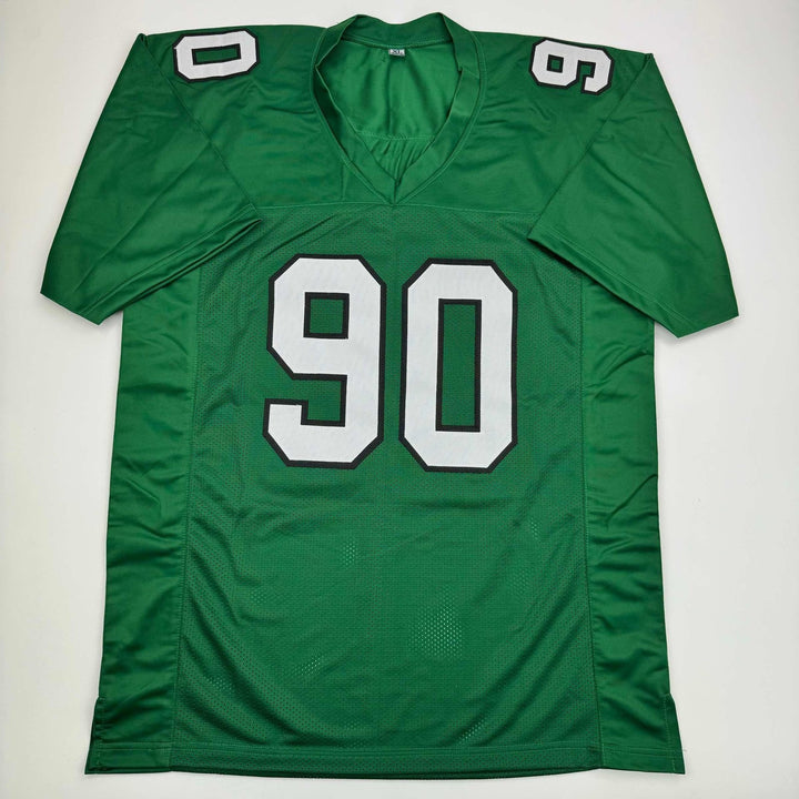 Autographed/Signed Jordan Davis Philadelphia Kelly Green Jersey BAS COA