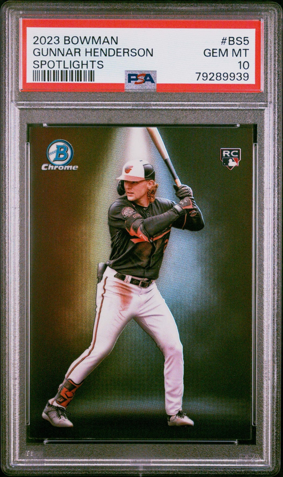 Graded 2023 Bowman Gunnar Henderson #BS5 Spotlights RC Baseball Card PSA 10