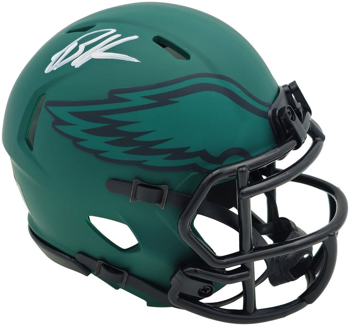 Brandon Graham Signed Eagles Rave Green Speed Mini Helmet Beckett Wit
