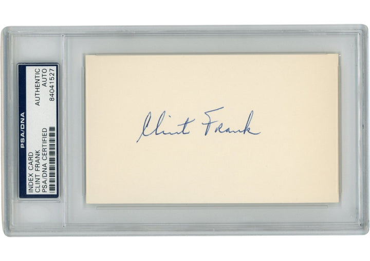 Clint Frank Autographed/Signed Yale Bulldogs Index Card Slabbed PSA 54895