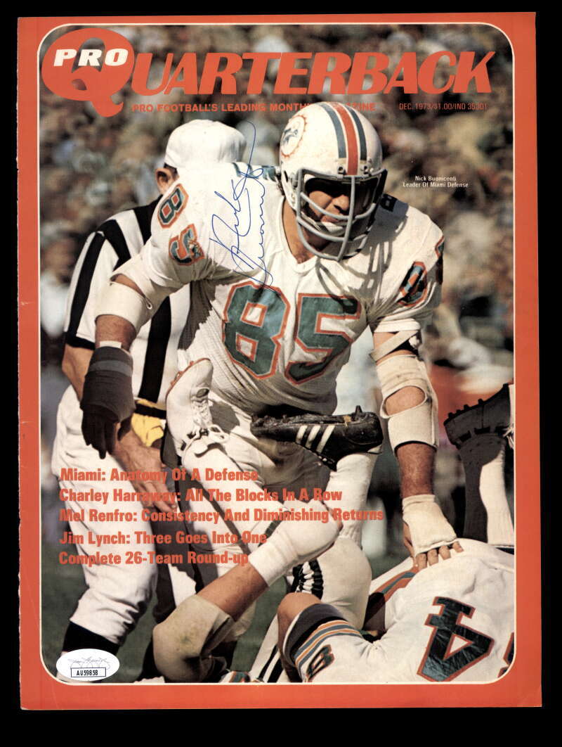 Nick Buoniconti JSA Autographed Vintage Signed 1973 Pro Quarterback Cover
