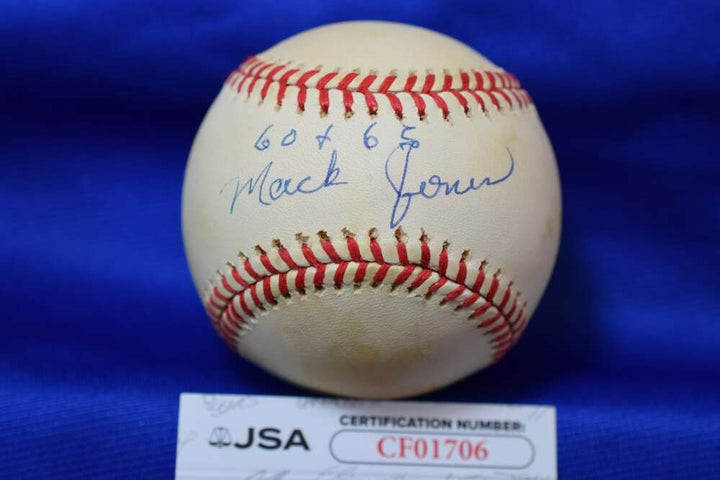 Mack Jones JSA COA Autograph ONL National League Signed Baseball 60 & 65