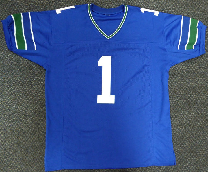 Seattle Seahawks Warren Moon Autographed Signed Blue Jersey "HOF 06" MCS Holo