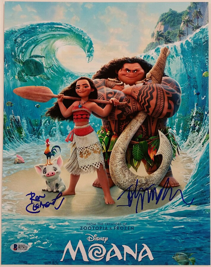 RON CLEMENTS + JOHN MUSKER Signed Disney's Moana 11x14 Photo Beckett BAS COA