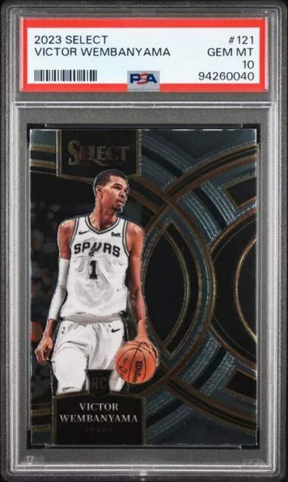Graded 2023 Panini Select Victor Wembanyama #121 Rookie Basketball Card PSA 10