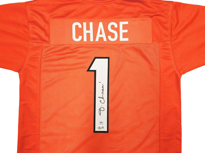 Cincinnati Bengals Ja'Marr Chase Signed Orange Jersey Beckett Wit