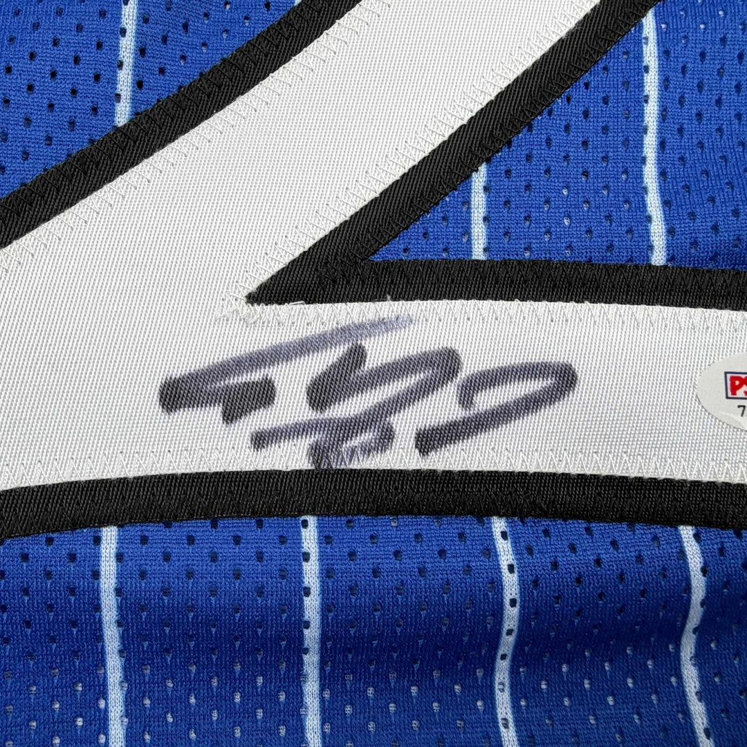 Autographed/Signed SHAQUILLE SHAQ O'NEAL Orlando Blue Pinstripe Jersey COA