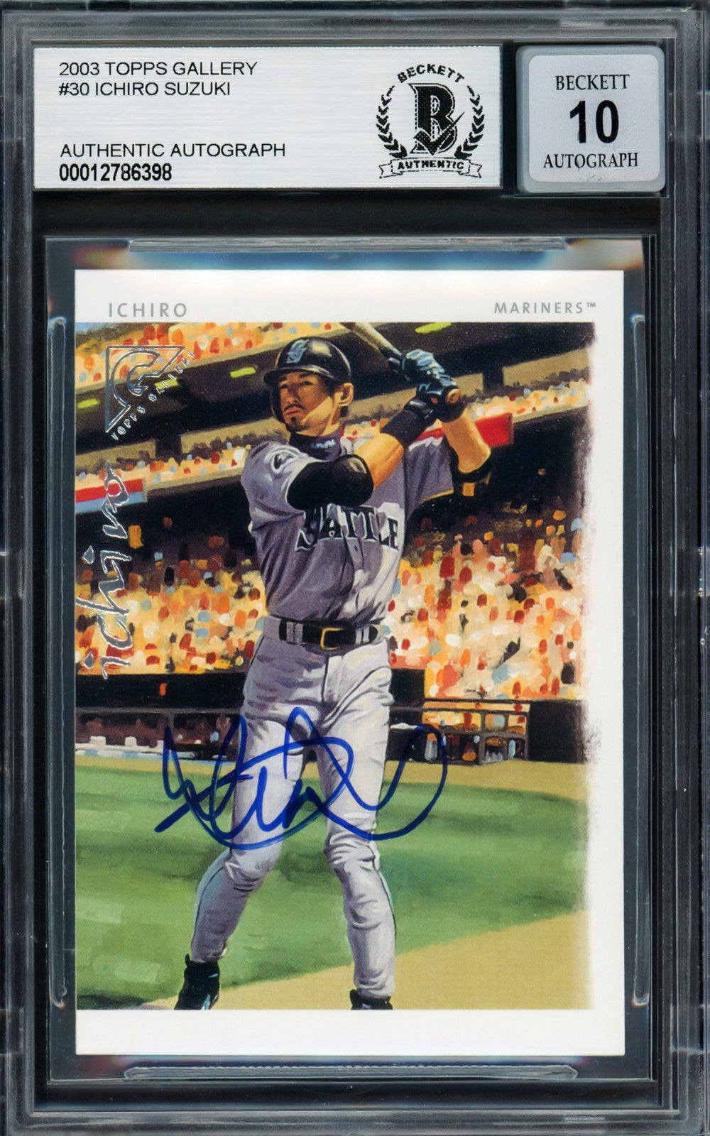 Ichiro Suzuki Signed 2003 Topps Gallery Card 30 Mariners Auto GM 10 Beckett