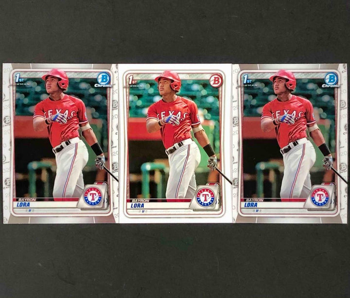 2020 Bowman Chrome Prospects BCP-52 BP-52 Bayron Lora 3-card RC Rookie Lot