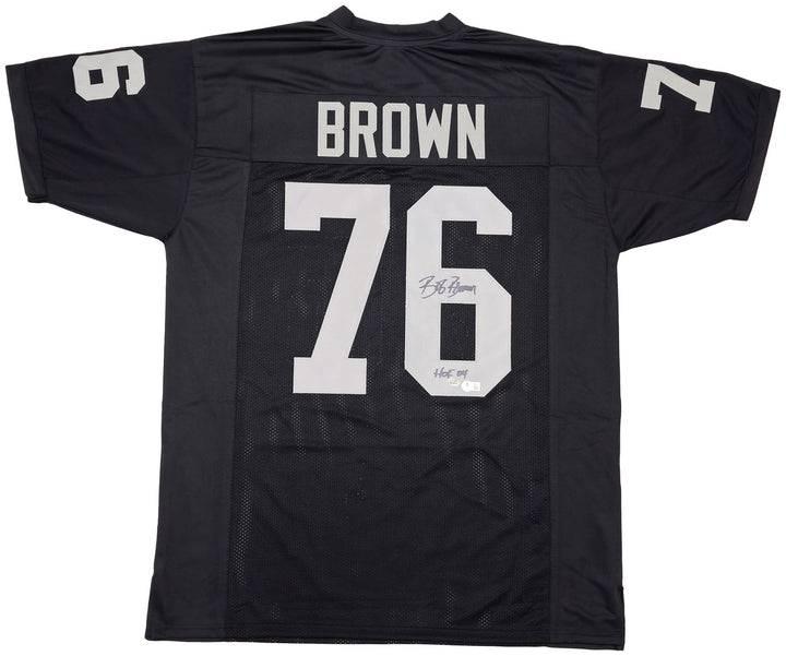 Oakland Raiders Bob Brown Autographed Signed Black Jersey "HOF 04" Beckett