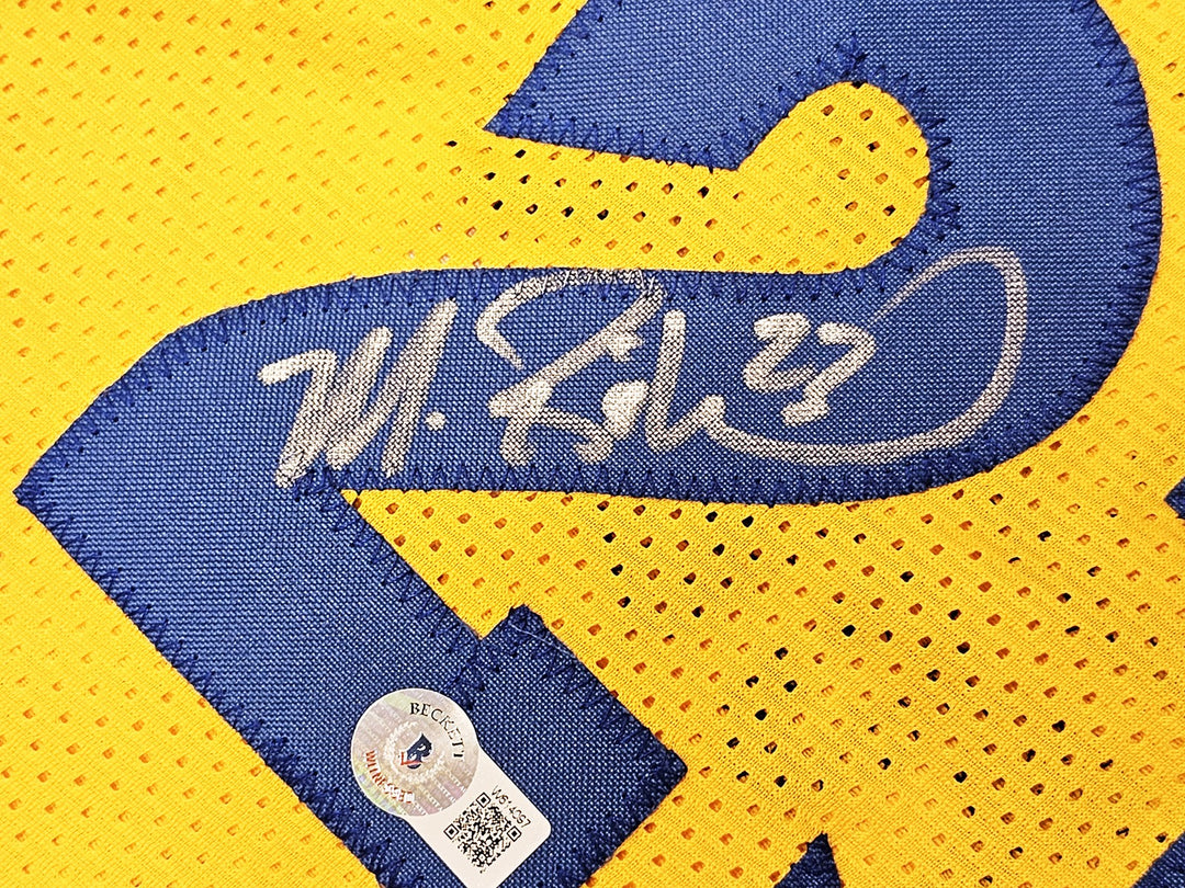 Warriors Chris Mullin Tim Hardaway Mitch Richmond Auto Yellow Jersey Run TMC BAS