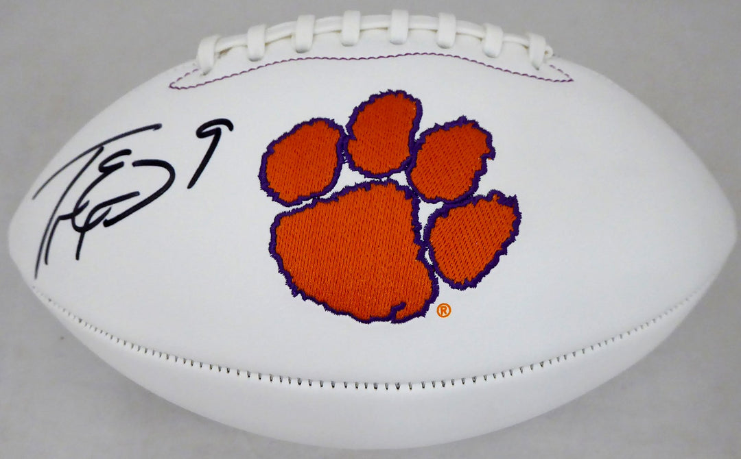 Travis Etienne Autographed Signed Clemson Tigers White Logo Football Beckett
