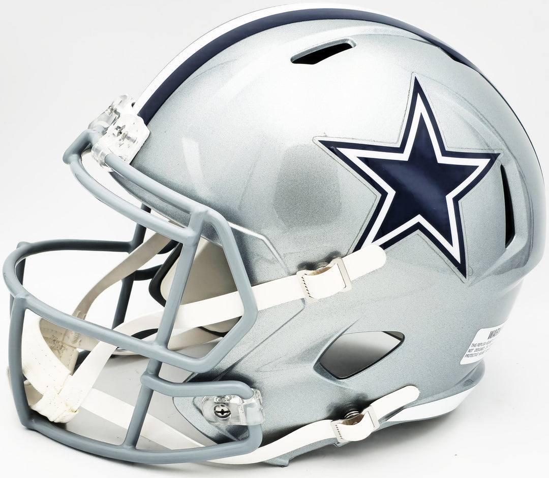 Dez Bryant Signed Cowboys Silver Full Size Speed Replica Helmet Beckett Witness