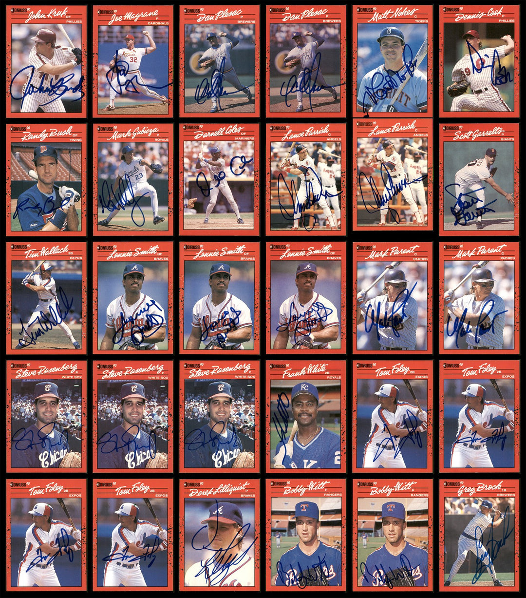 1990 Donruss Baseball Autographed Signed Cards Lot Of 235