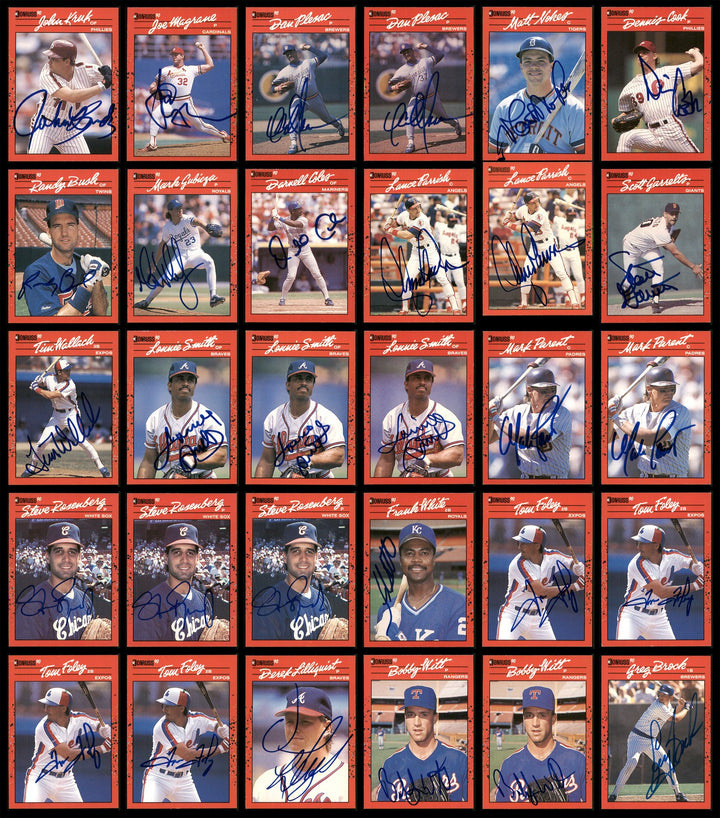 1990 Donruss Baseball Autographed Signed Cards Lot Of 235