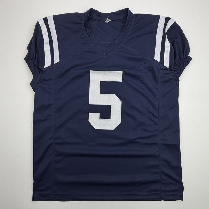Autographed/Signed Kewan Lacy Ole Miss Blue College Football Jersey JSA COA